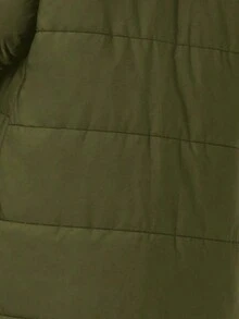 EMERY ROSE 女士休闲日常拉链连帽外套 - 橄欖綠 - 查看 7