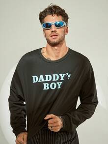 FeverCity Sudadera corta de cuello redondo elástica y holgada de estilo casual, para otoño e invierno - Negro - Ver 3