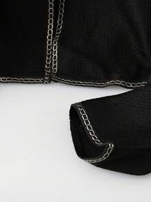 GlowEve CURVE Bộ 2 món cho nữ ngoại cỡ: Áo khoác dài tay hở phía trước và quần ống rộng cạp cao - màu đen - Xem 4