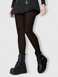 ROMWE Goth Women's Sheer Tights/Pantyhose/Stockings - Pure black - View 1