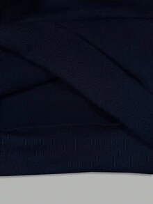 INAWLY Women's Casual Cherry Slogan Print Drop Shoulder Sweatshirt, Autumn/Winter - Navy Blue - View 6