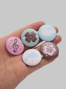 ROMWE Anime 3.2 厘米/1.26 英寸纸币、海豚、热带花卉、装饰别针、胸针、徽章、纽扣，可缝制在衣服、包包、背包上，是馈赠亲朋好友的绝佳礼物 - 淺藍色 - 查看 5