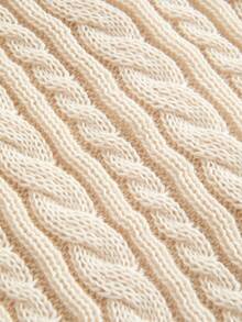 Avantive 学院风休闲舒适，居家出门穿杏色长袖扭纹拉链开衫针织外套女毛衣麻花针织衫拉链毛衣 - 杏色 - 查看 9