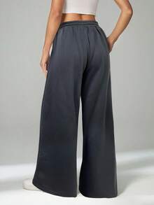 SHEIN Tall Spring And Summer New Casual And Versatile Slim Low-Waist Elastic Waistband Loose Wide-Leg Sweatpants Wide Leg Sweatpants Comfy Pants Flow Pants Drawstring Pants Loose Pants