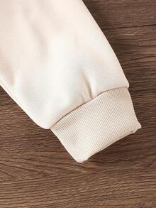 2pcs/Set Toddler Boys Casual Stylish Personalized Creative Simple Refreshing Letter Slogan Graphic Print Sweatshirt And Sweatpants Outfit, Suitable For Autumn/Winter Kids Loungewear Boy Matching Set Kids Sweat Set Brother Matching Outfits Boys Autumn Winter Casual Two Piece Set - Black - View 7