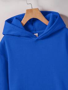 Sudadera de manga larga con estampado de letra y jugador de baloncesto de unicolor para niño preadolescente, adecuada para otoño/primavera, apta para juegos al aire libre, deportes, escuela, estilo callejero, fiestas y uso casual, alta relación calidad-precio, sudadera para niños, sudaderas azules, ropa para niños, ropa de invierno, Navidad - azul real - Ver 3