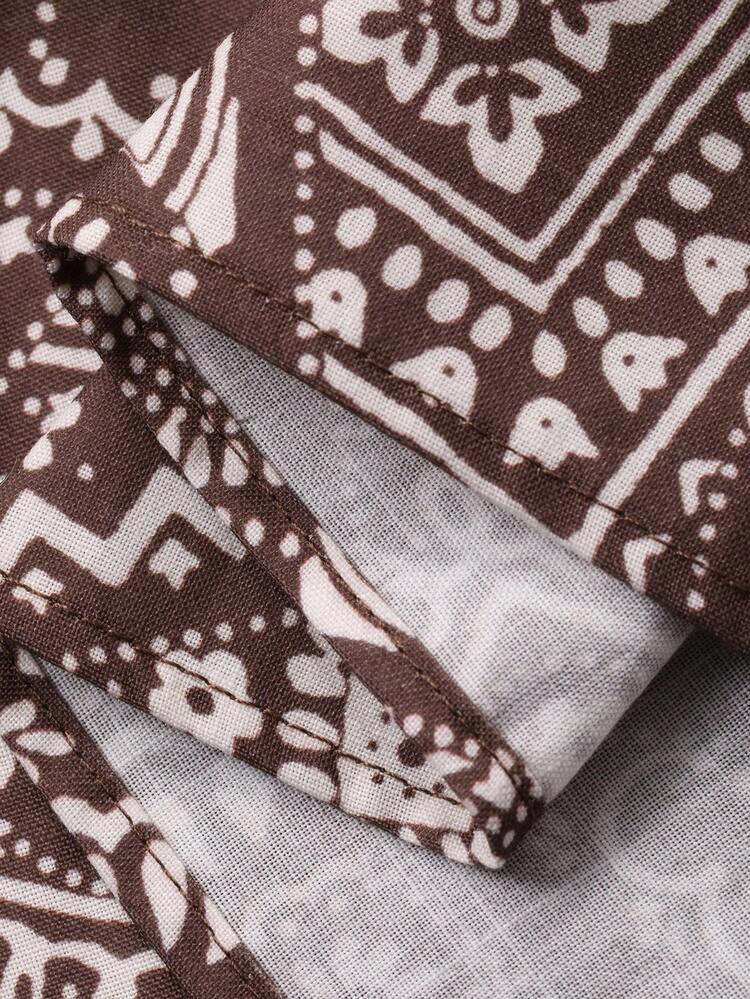 Floral Patchwork Hem Casual Vacation Skirt For Women, Autumn/Winter