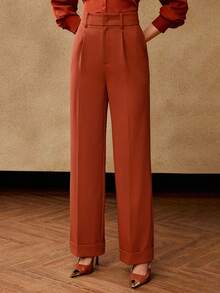 MOTF PREMIUM FALL WINTER PRESS CREASE SUIT PANTS - Burnt Orange - View 3
