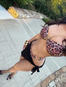 Shopreo Cover up de cintura con nudo de malla transparente - Negro - Ver 5