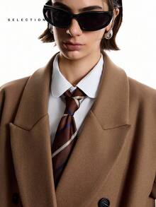 LYSMO Bộ sưu tập 2025 Áo khoác ngoài nữ tối giản phong cách Thu/Đông mới, Giáng sinh - màu đen - Xem 8