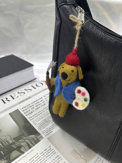 MINKOJA (Not Plush Filled)Nepalese Handmade Keychain, Boho Car Hanging Ornament & Bag Charm, Artistic Animal Doll Gift