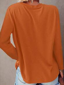 EMERY ROSE T-shirt décontracté à manches longues avec imprimé arbre, vélo et chiot, style littéraire, grande taille