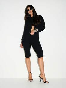 KIZN Contemporary Button Front Cardigan Knit Sweater Crop Top Elegant Long Sleeve Winter Autumn Fashion Statement Layer Piece Casual Daily Knitwear