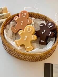 Cirelle Nến hình người bánh gừng hoạt hình theo chủ đề Giáng sinh, mang đến bầu không khí bữa tối độc đáo, món quà Giáng sinh lý tưởng. - Nến bánh gừng - Xem 5