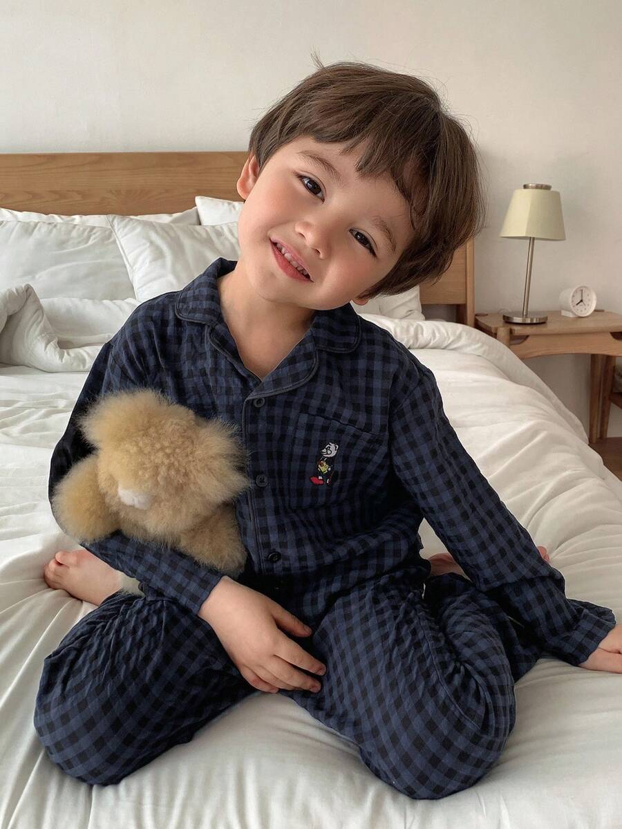 Hapijoa Toddler Boys Home Clothes For Fall - Navy Blue - View 1