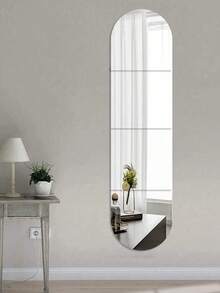 4 Pcs Shatterproof Full Length Acrylic Mirror - Unbreakable, Frameless Self-Adhesive, Acrylic Mirror Stickers Mirror Tile Set - Great For Bedrooms, Home Gyms And Closets - Easy To Install, Space-Saving Design, Wallpaper, Wallpaper Peel And Stick, Easy To Use, Not Easy To Damage Room Decor Home Decor Wall Decor Wall Stickers Wall Sticker Mirror Wall Wall Mirror Mirror For Room Bathroom Decor Living Room Decor - White - View 7