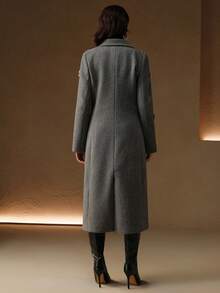 Anewsta Autumn/Winter New Korean Style Slimming Blazer Coat For Women, High-Quality Black Long Slim Fit Jacket, Elegant Winter Outerwear, New Year Party Dress