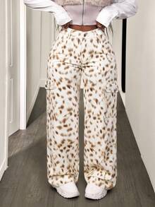 BamGleam Quần Jeans Nữ Họa Tiết Da Báo, Thiết Kế Mùa Thu, Cạp Thấp, Ống Thẳng - Nhiều màu - Xem 7