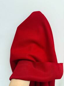Airaco Women's Fashion Simple Solid Color Flared Sleeve Asymmetrical Hem Loose Jacket - Red - View 6