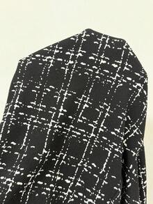 SHEIN PETITE Summer Elegant Women's Plaid Printed Elastic Knitted Pants, Suitable For Various Occasions, Suitable For Summer Vacation, Elegant Travel, And Daily Commuting, Winter Clothes For Women,Thanksgiving Outfit For Women