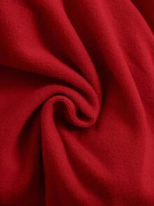 SHEIN 3pcs/Set Girl Knitted Elastic Solid Color Ruffle Waist Pants, Baby Girl Style, Autumn/Winter - Red - View 8