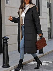 EMERY ROSE 女士休闲日常拉链连帽外套 - 黑色 - 查看 3