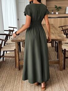 Louniche Women Sexy Deep V-Neck Long Dress, Summer