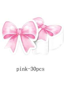 30/50PCS Pink Bowknot Napkins 4 Side Unique Design Decorative Tableware Accessories For Wedding Bridal Shower Bachelorette Party Birthday Tea Break Celebration Cute Elegant Theme Decoration Party Supplies Table Setting - Multicolor - View 9