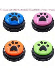 1 Pc/4 Pcs Dog Voice Recording Button, Pet Communication Training Buzzer, Teach Dog To Talk, No Battery,Gift, Present, Celebration(Without Battery)