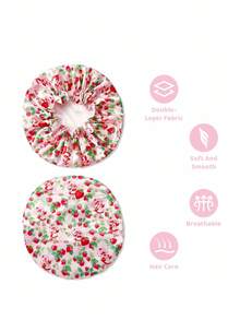 Strawberry Shortcake X SHEIN Heltäckande hårmössa med jordgubbsmönster för kvinnor, presentidéer - Rosa - Visa 3