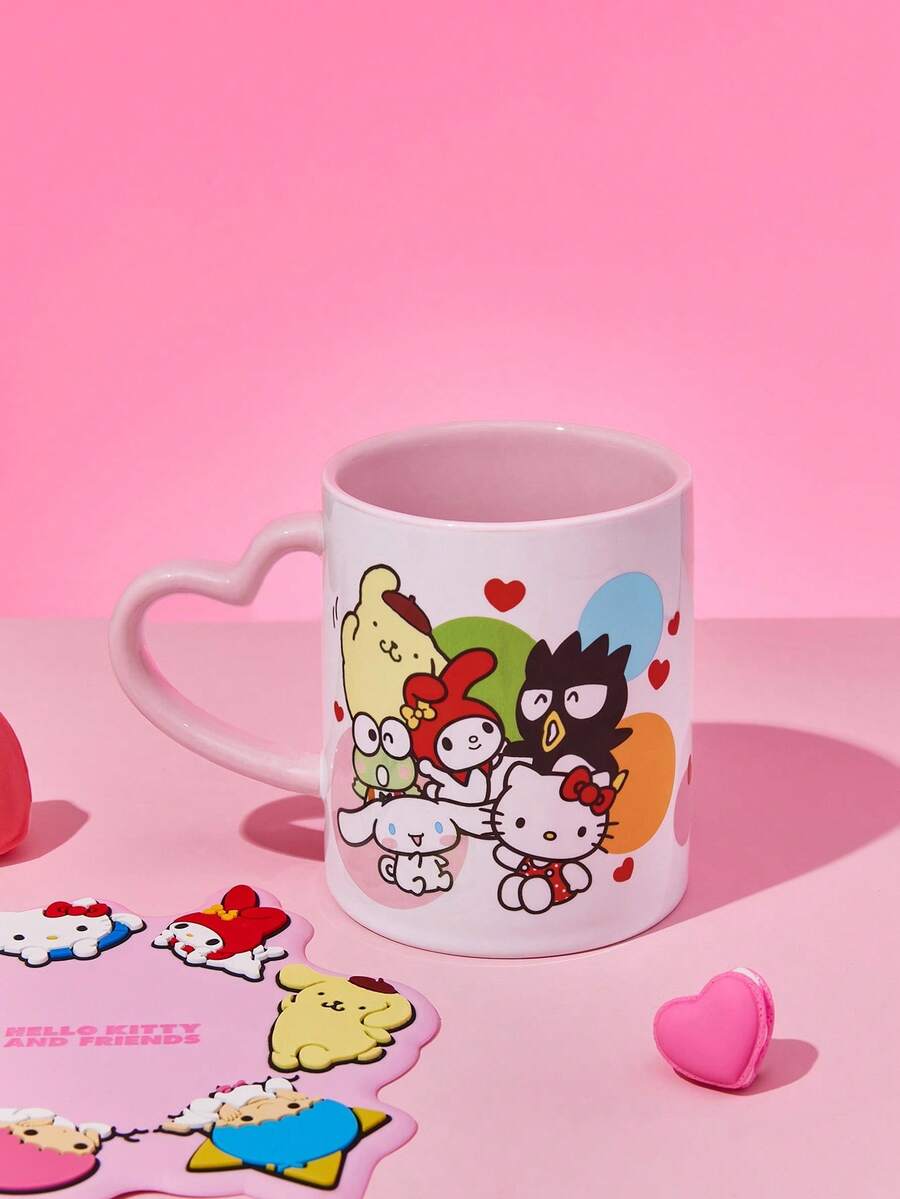 HELLO KITTY AND FRIENDS | SHEIN Cute Cartoon Printed 380ml Ceramic Mug - Multicolor - View 1