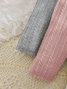 SHEIN Bộ 3 quần dài lưng thun dệt kim cho bé trai/bé gái sơ sinh, đa năng cho mùa xuân, hè, thu và đông - Nhiều màu - Xem 8