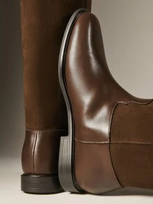 SHUZIA Women Chic Winter Casual Minimalist Lug-Sole Over Knee Boots For Christmas