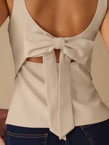 Enchnt ملابس علوية نسائية رومانسية رائعة مع فيونكة في الظهر، أنيقة وأنيقة وعصرية للحفلات والمواعيد والعطلات والتخرج والخروج وعيد الهالوين وعيد الميلاد والخريف والعام الجديد