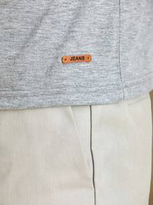 Mainfolk Men Solid Round Neck Short Sleeve Tee, For Going Out, For Friends - Light Grey - View 3