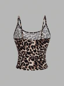 Girlism 少女涤纶修身背心，多色可选，适合叠穿和夏季休闲穿着。三件装，含胸罩，紧身设计，豹纹印花，适合秋冬季日常穿着、街头风、居家穿着。透气可爱，适合新年、日常穿着、庆祝活动、秋冬季穿着，舒适百搭，时尚有型。 - 彩色 - 查看 4