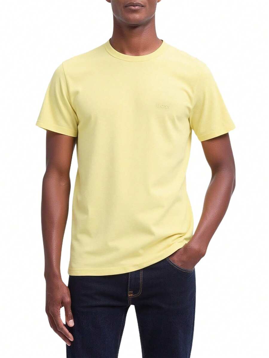 Hugo Boss Men's T-shirts Yellow - Amarillo - Ver 1