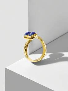 MOTF PREMIUM 18K镀金开口戒指 - 金色 - 查看 6