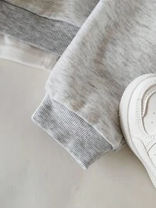 SHEIN Playful Pals 2pcs Toddler Boys' Comfortable Casual Round Neck Bear Embroidery Hem Long Sleeve Top And Side Pocket Bear Embroidery Pants Set, Versatile For Spring/Autumn Everyday Wear Baby Set Autumn Winter Season - Multicolor - View 3