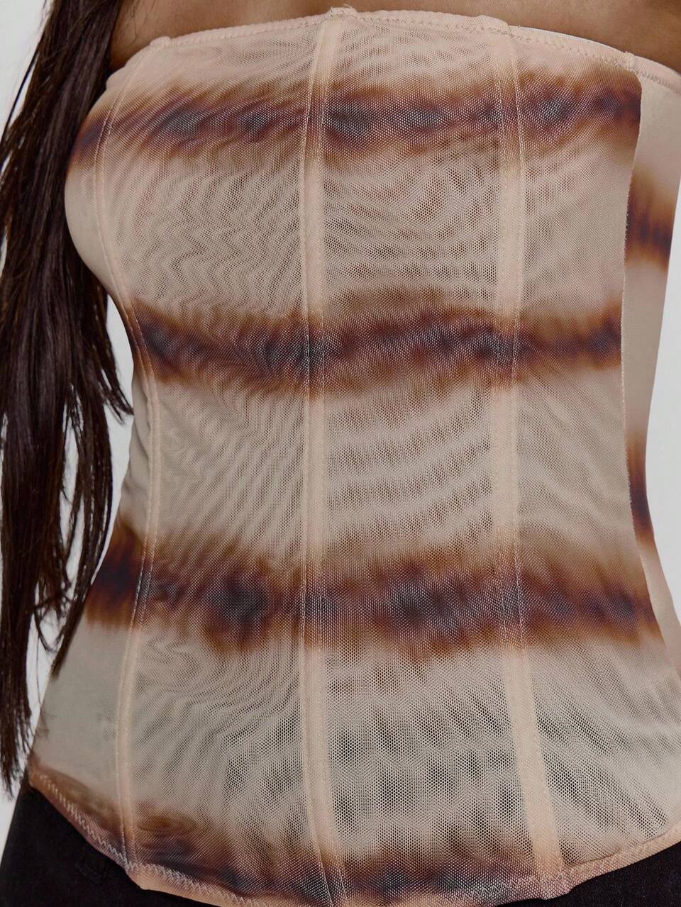 Top de corset ajusté, sans bretelles, avec baleines, rayé. Sexy pour sortir, automne, soirée, mignon, streetwear, élégant. Parfait pour les fêtes, le printemps, l'été, les festivals