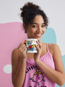 Mr Men Little Miss X SHEIN 400ml Ceramic Cartoon & Letter Print Mug - Multicolor - View 10