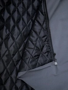 SHEIN Clasi 大码女式羽绒服，优雅黑色防水面料，带口袋，连帽，中长款冬季外套 - 黑色 - 查看 10