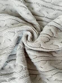 FavEase Women's Fall Casual Twist Cable Pattern Long Sleeve A-Line Sweater, Versatile For Autumn - Grey - View 8