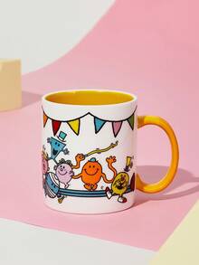 Mr Men Little Miss X SHEIN 400ml Ceramic Cartoon & Letter Print Mug - Multicolor - View 6