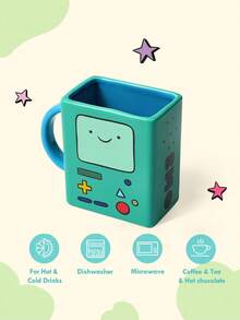 ADVENTURE TIME X SHEIN 380ml 可爱视频游戏控制器陶瓷杯，礼品 - 水鴨藍 - 查看 3