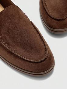 CUCCOO BIZCHIC 女士时尚咖啡色绒面舒适休闲乐福鞋，适合户外、通勤、工作、日常穿着 - 棕色 - 查看 7