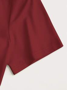 Resyla Women's Heart Embroidery Round Neck Short Sleeve T-Shirt And Drawstring Waist Striped Pants Casual Suit - Red - View 4