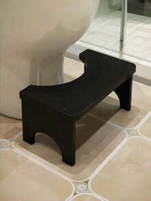 竹制马桶凳 - 浴室蹲姿辅助器，符合人体工程学的马桶增高脚凳，耐用的竹木结构 - 黑色 - 查看 7