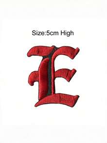 1/ 10/26 miếng vá thêu chữ cái viền đen, có thể ủi hoặc may lên quần áo, dùng để sửa chữa và trang trí đồ thủ công DIY, trang phục. - Xám - Xem 3