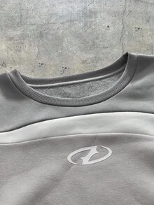 AXEPEAK Áo nỉ chui đầu Colorblock thường ngày cho nam, Thu/Đông, Áo dài tay - Màu xám đen - Xem 3